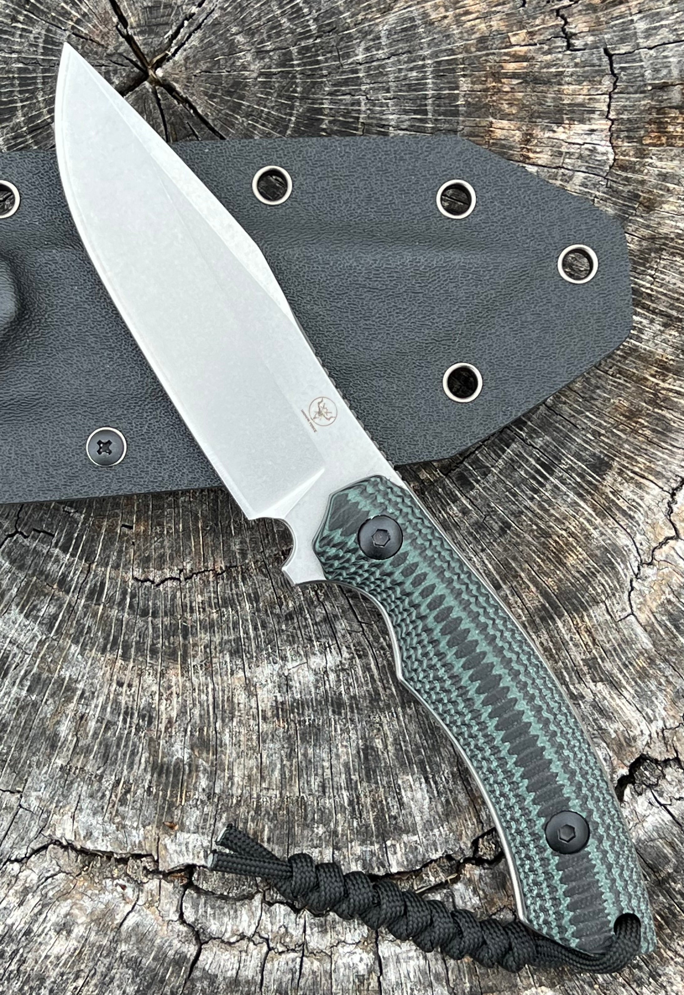 Attleboro Knife Tactical Fixed Blade, Black Sheath- Free Shipping