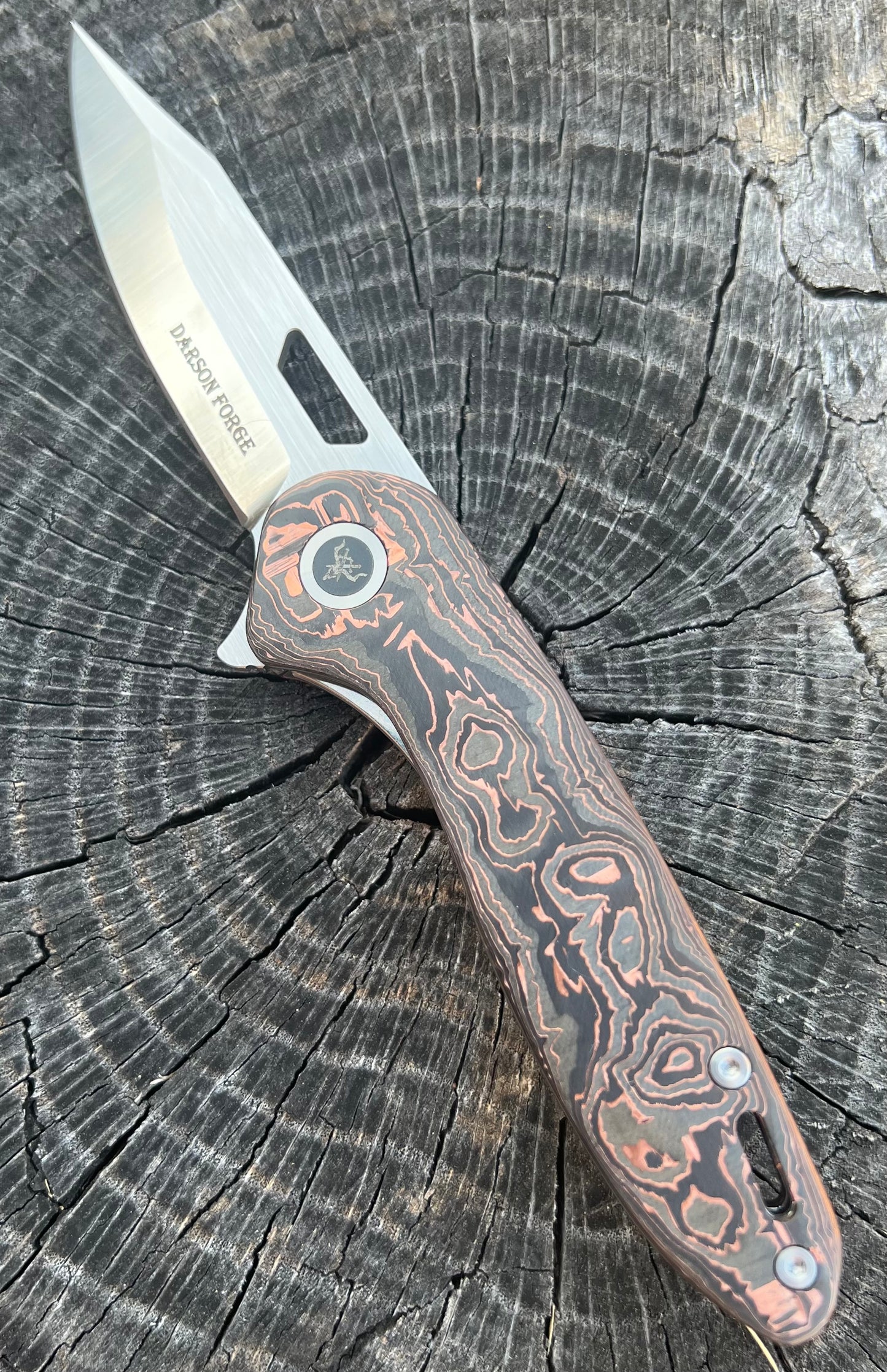 DFF-007 Custom Copper & Carbonfiber Scales Folding Knife